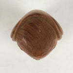 Japanese Wooden Dharma Statue Vtg Wood Carving Daruma Brown BD813