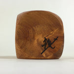 Japanese Wooden Dharma Statue Vtg Wood Carving Daruma Brown BD813