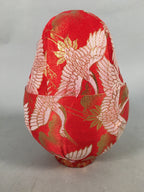 Japanese Wooden Doll Vtg Hime-Daruma Statue Kimono Traditional Craft BD577