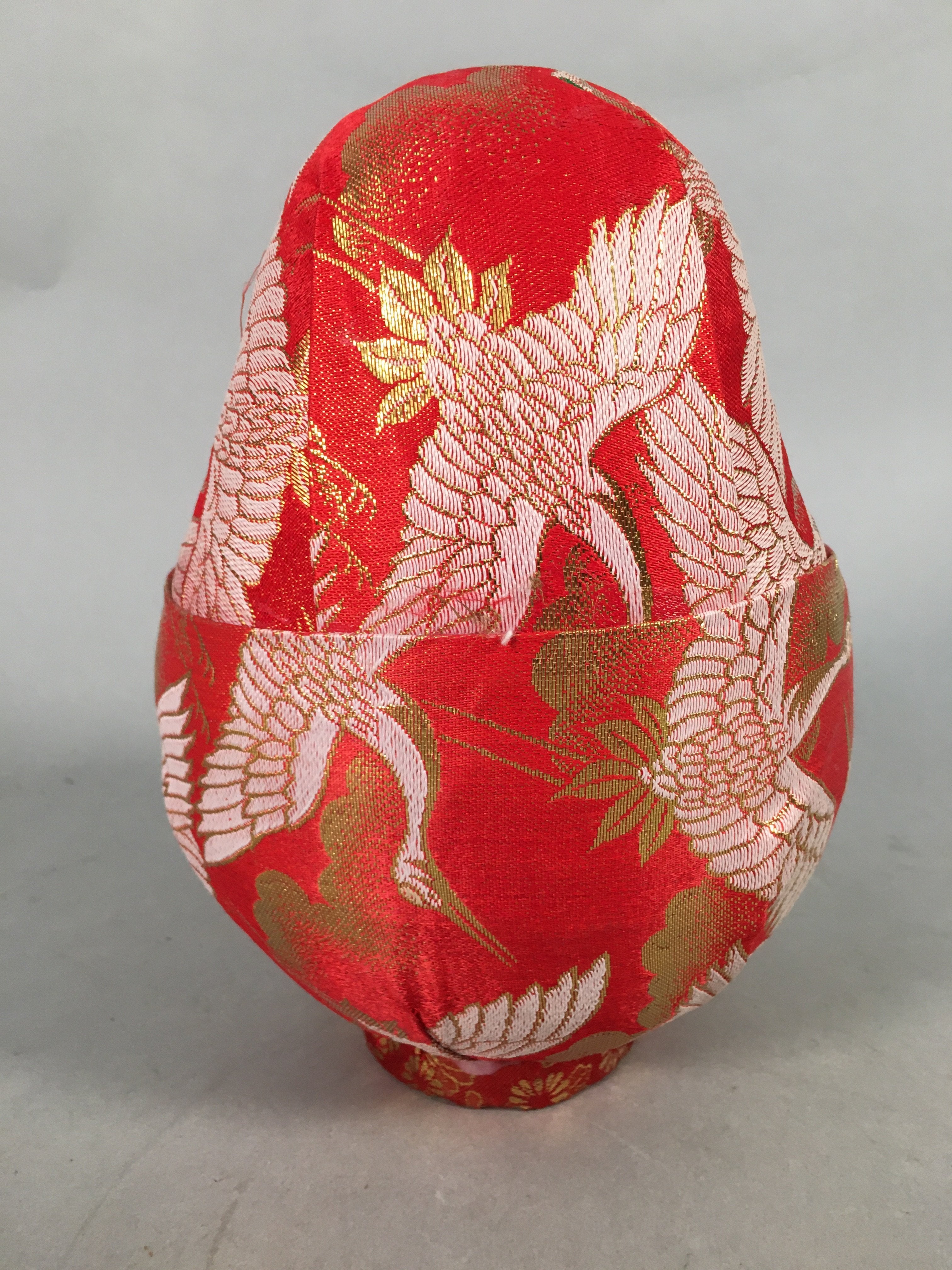 Japanese Wooden Doll Vtg Hime-Daruma Statue Kimono Traditional Craft BD577