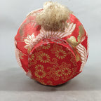 Japanese Wooden Doll Vtg Hime-Daruma Statue Kimono Traditional Craft BD577