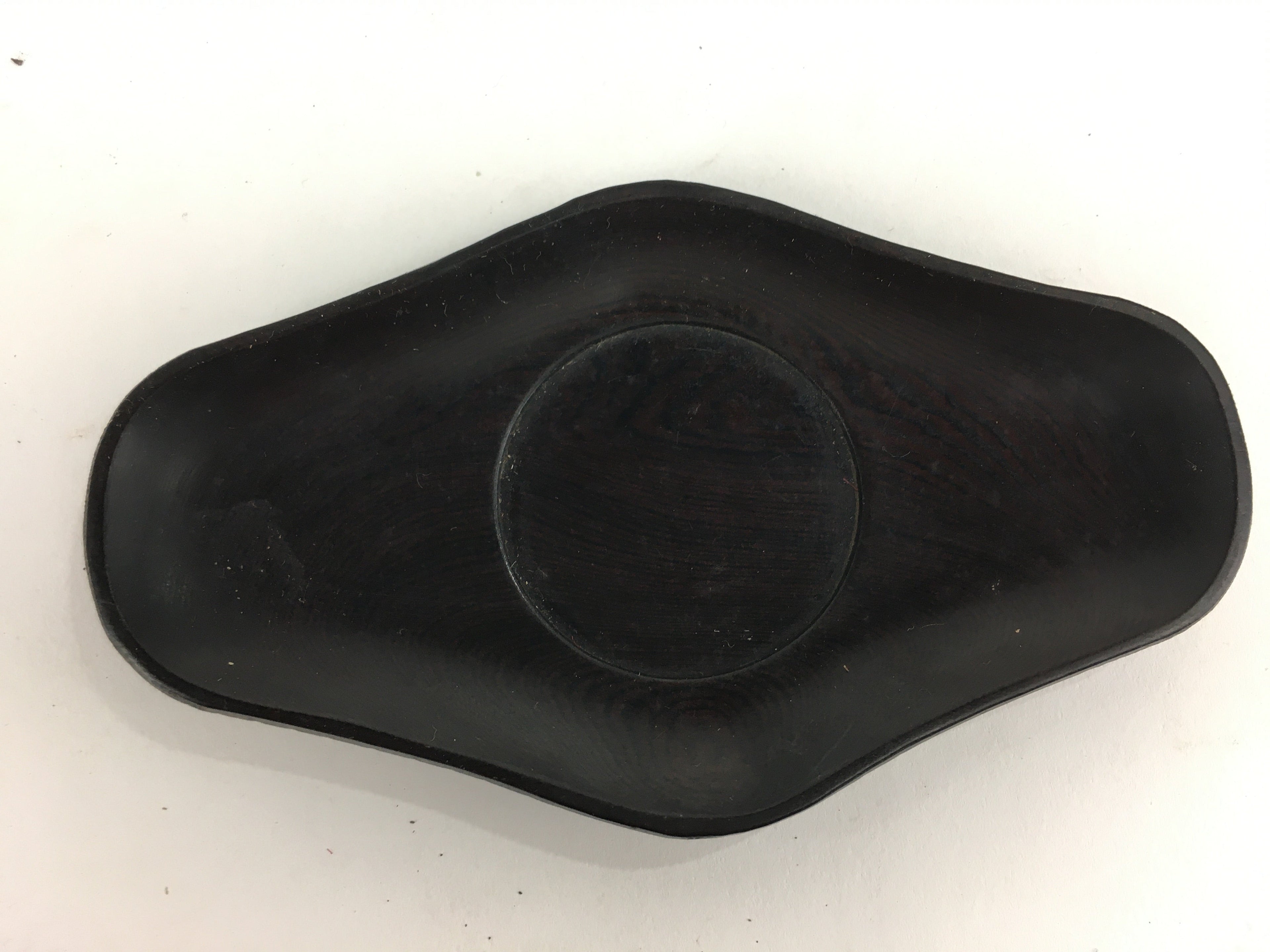 Japanese Wooden Drink Coaster Saucer 4pc Set Vtg Chataku Brown JK268