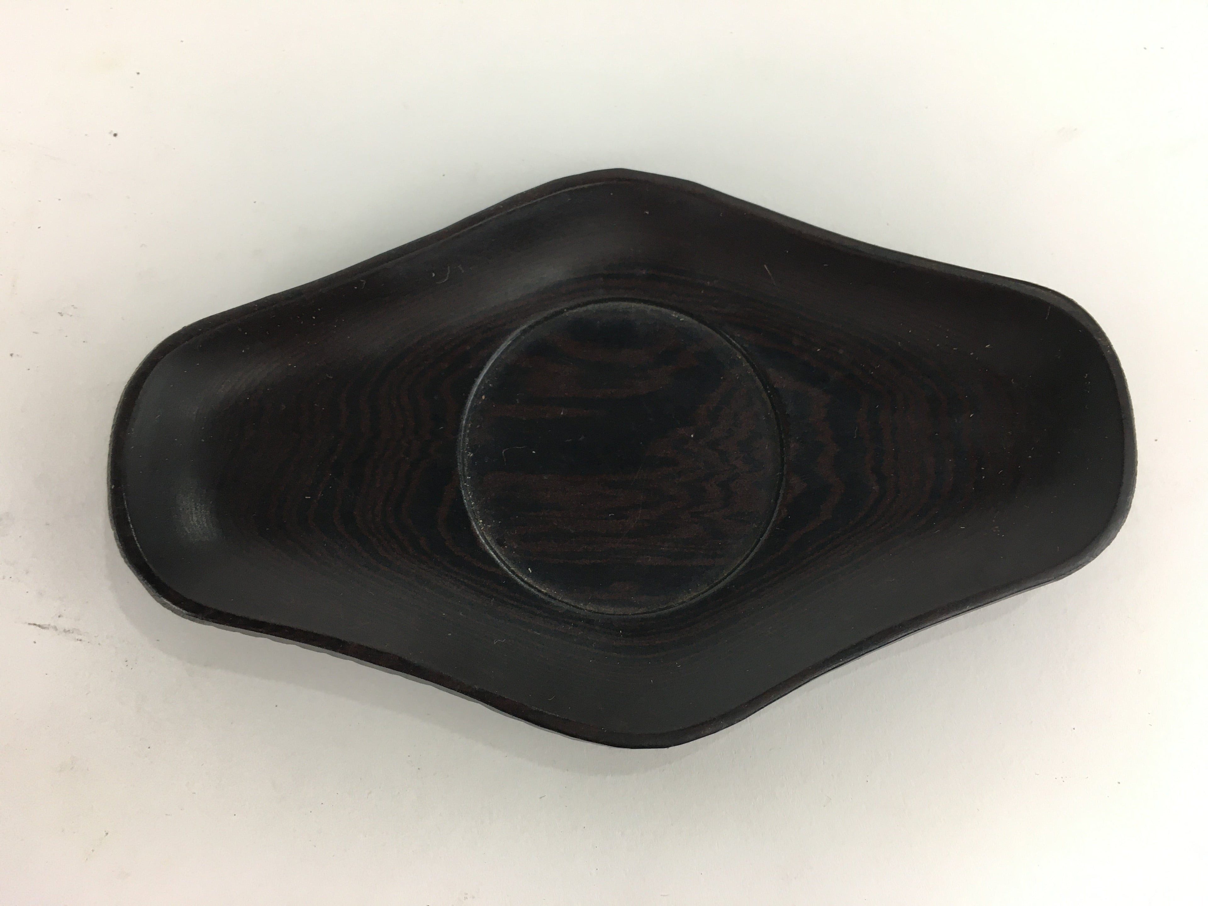 Japanese Wooden Drink Coaster Saucer 4pc Set Vtg Chataku Brown JK268
