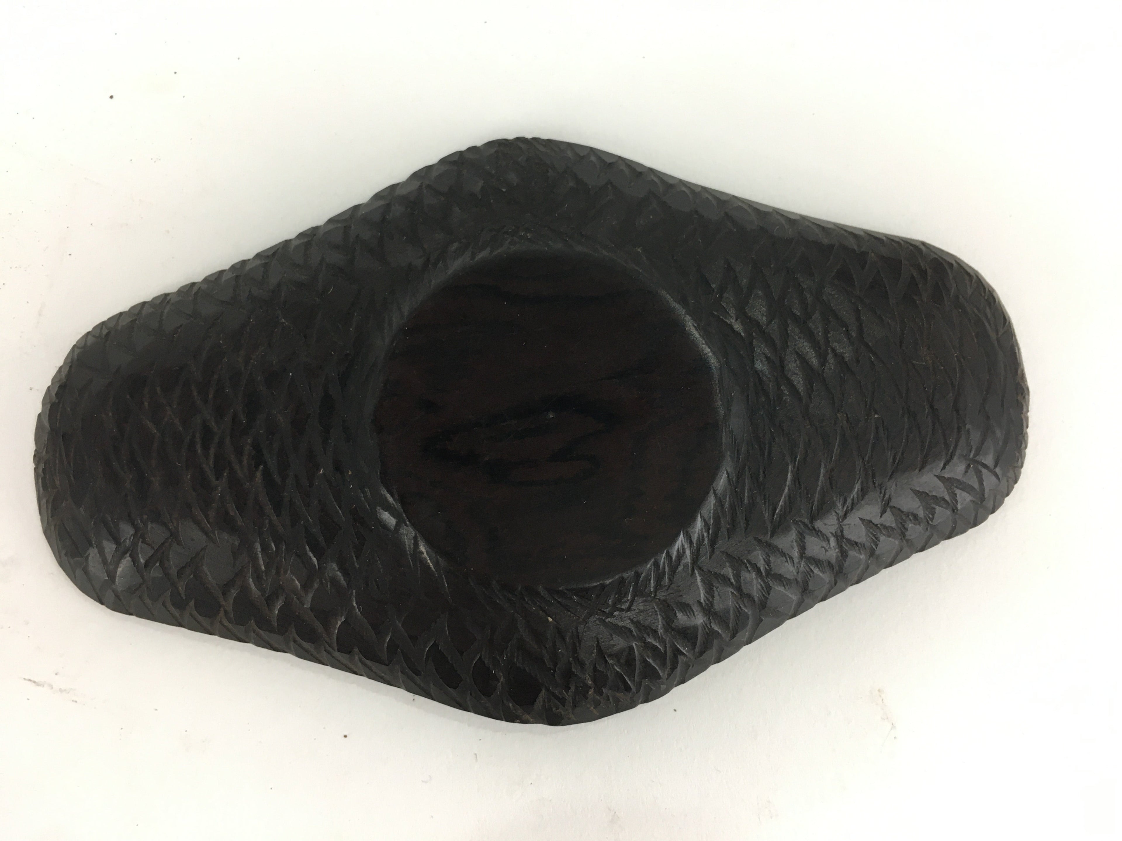 Japanese Wooden Drink Coaster Saucer 4pc Set Vtg Chataku Brown JK268