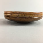 Japanese Wooden Drink Coaster Saucer Vtg Chataku 3pc Natural Grain Brown LW994