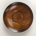 Japanese Wooden Drink Coaster Saucer Vtg Chataku 3pc Natural Grain Brown LW994