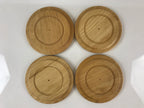 Japanese Wooden Drink Saucer 5pc Set Vtg Chataku Coaster Natural Color UR823