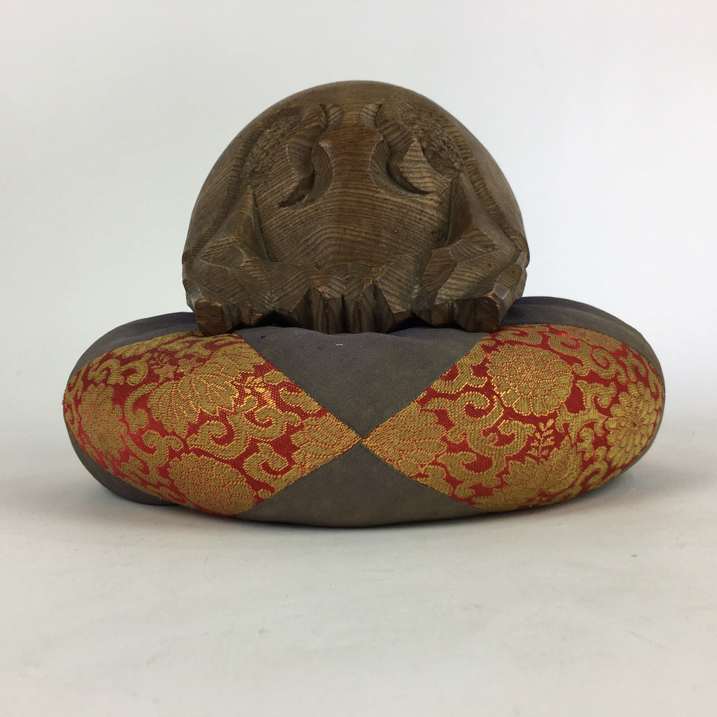 Japanese Wooden Drum Mokugyo Buddhist Altar Fitting Vtg Carving BU730