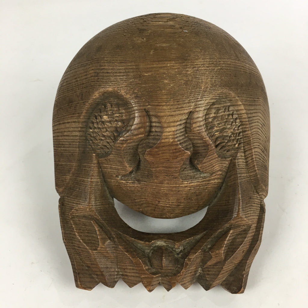 Japanese Wooden Drum Mokugyo Buddhist Altar Fitting Vtg Carving BU730