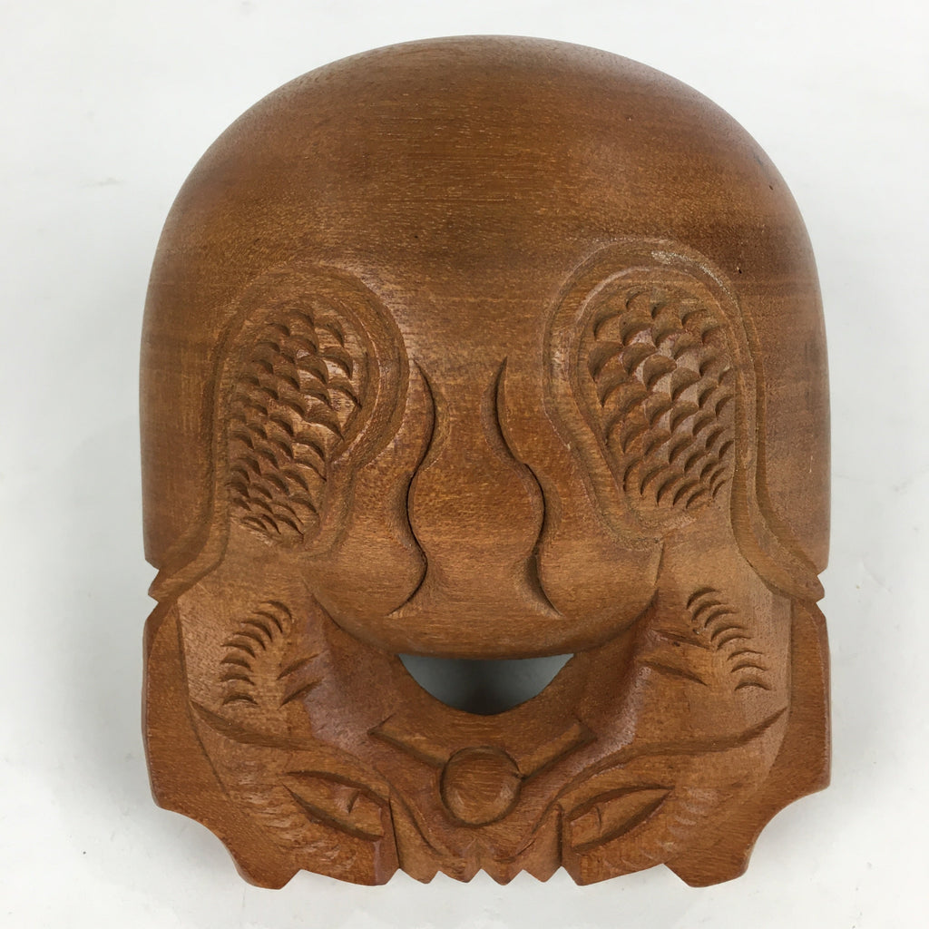 Japanese Wooden Drum Mokugyo Buddhist Altar Fitting Vtg Carving BU732