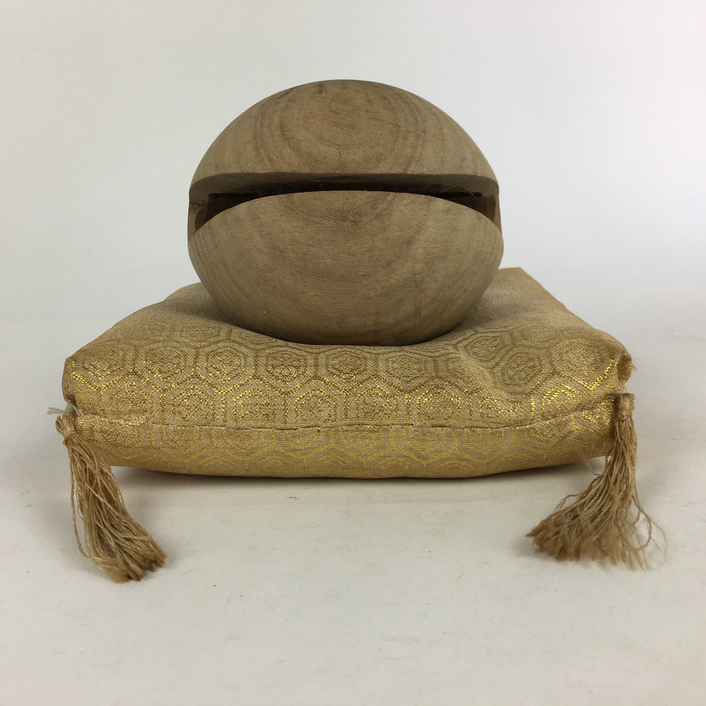 Japanese Wooden Drum Mokugyo Buddhist Altar Fitting Vtg Carving BU734