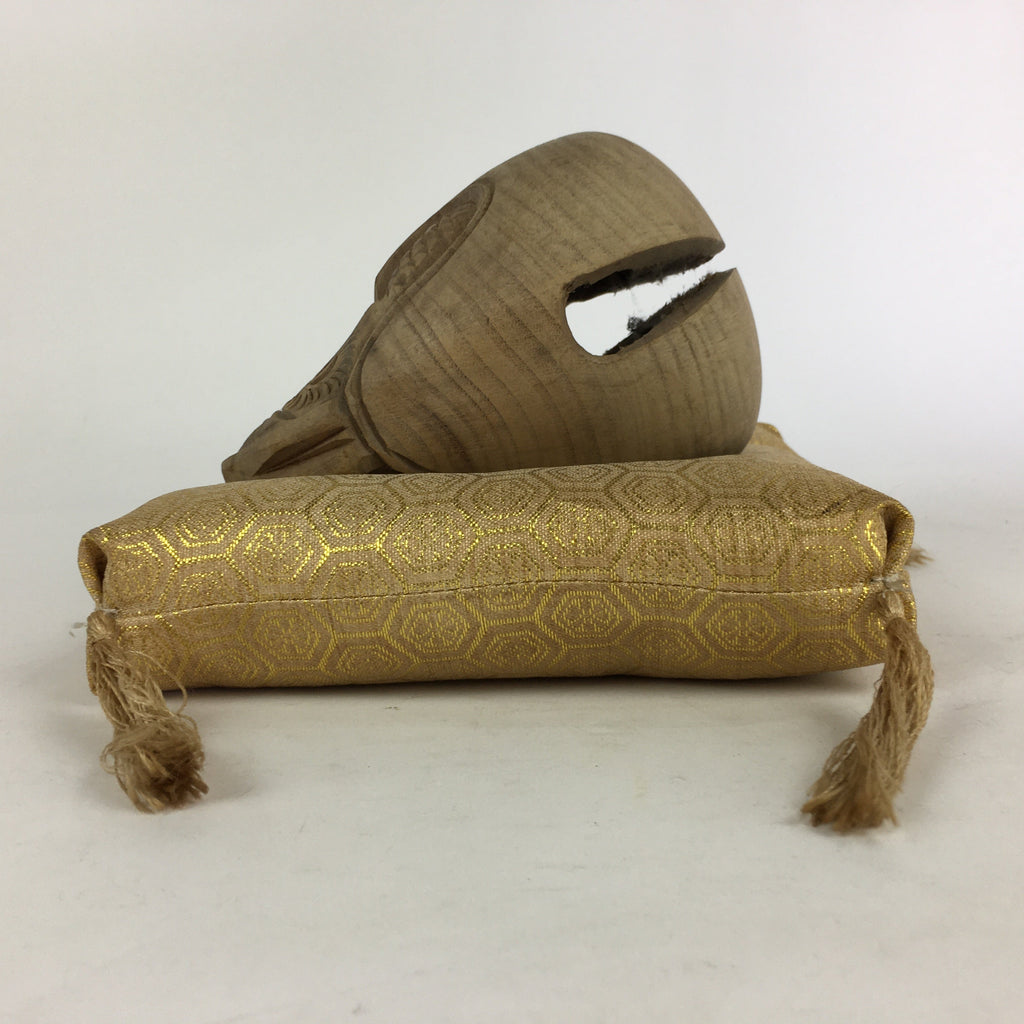 Japanese Wooden Drum Mokugyo Buddhist Altar Fitting Vtg Carving BU734