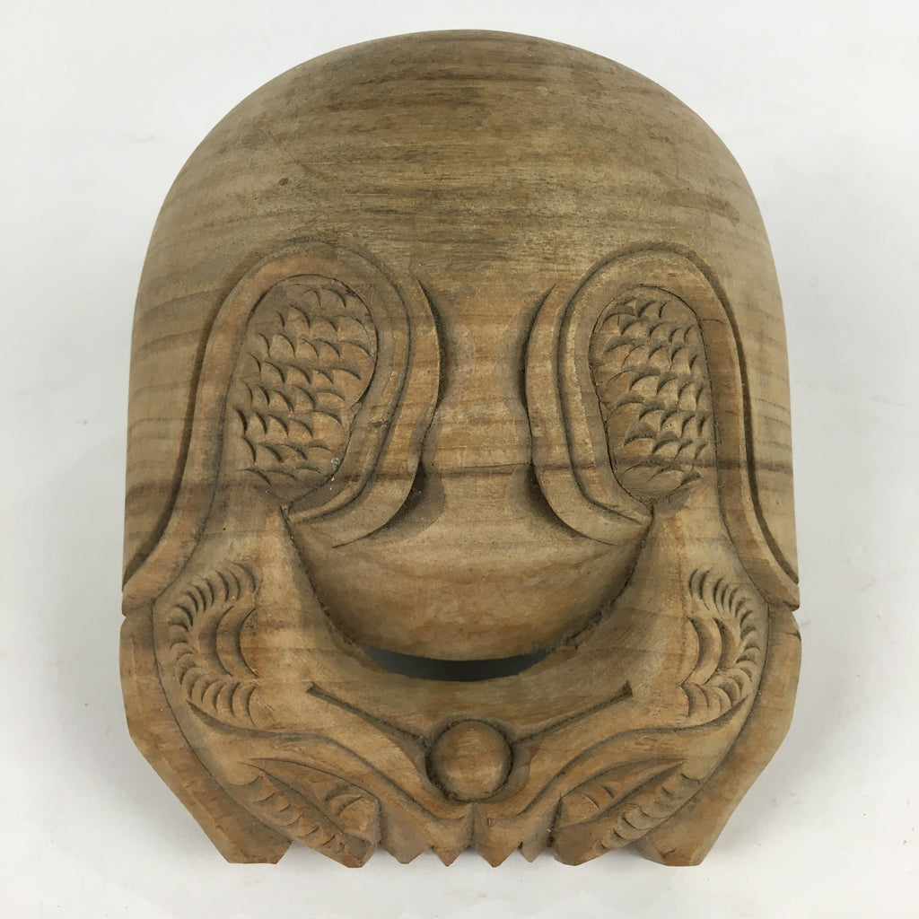 Japanese Wooden Drum Mokugyo Buddhist Altar Fitting Vtg Carving BU734