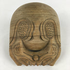 Japanese Wooden Drum Mokugyo Buddhist Altar Fitting Vtg Carving BU734