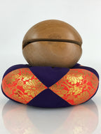 Japanese Wooden Drum Mokugyo Buddhist Altar Fitting Vtg Carving BU815