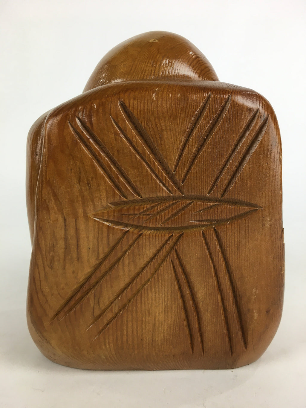 Japanese Wooden Ebisu Statue Vtg Wood Carving 7 Lucky Gods Brown BD818