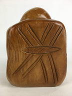 Japanese Wooden Ebisu Statue Vtg Wood Carving 7 Lucky Gods Brown BD818