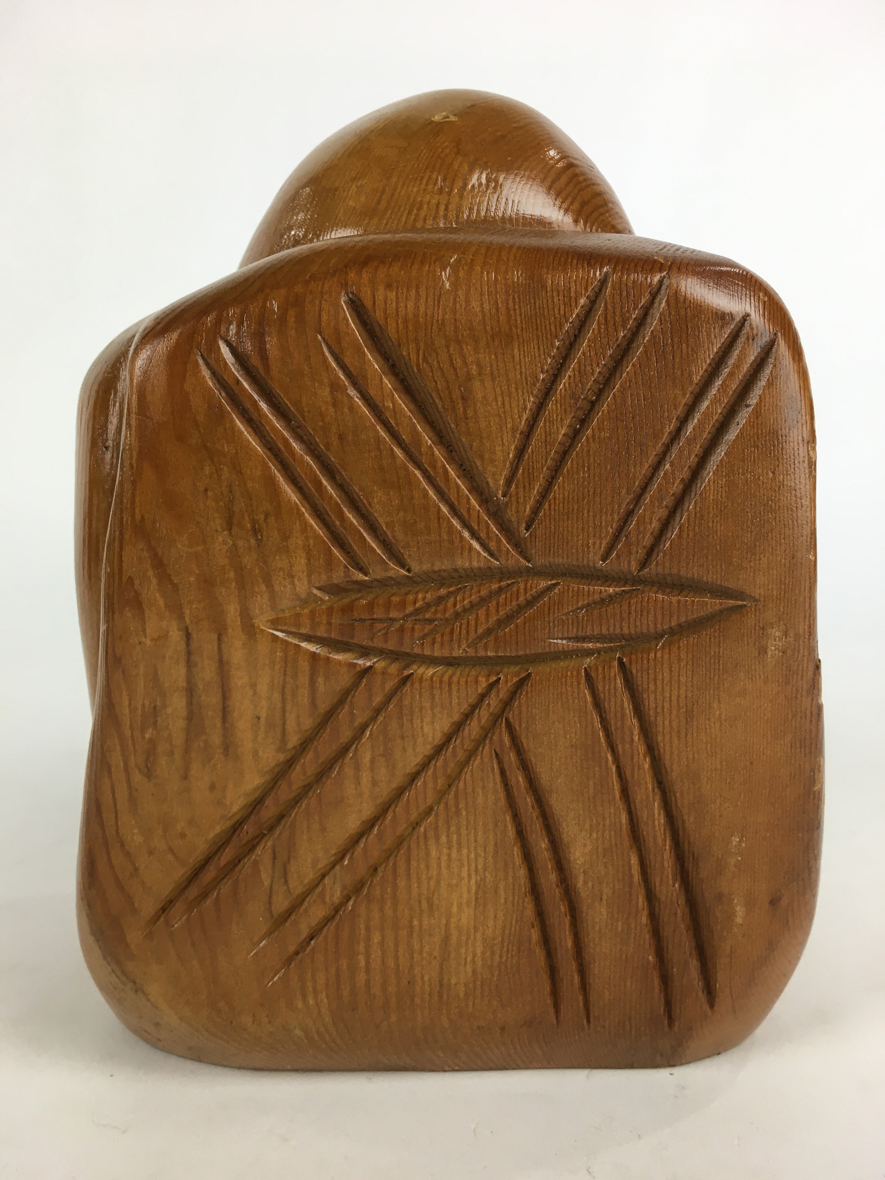 Japanese Wooden Ebisu Statue Vtg Wood Carving 7 Lucky Gods Brown BD818