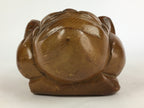Japanese Wooden Ebisu Statue Vtg Wood Carving 7 Lucky Gods Brown BD818