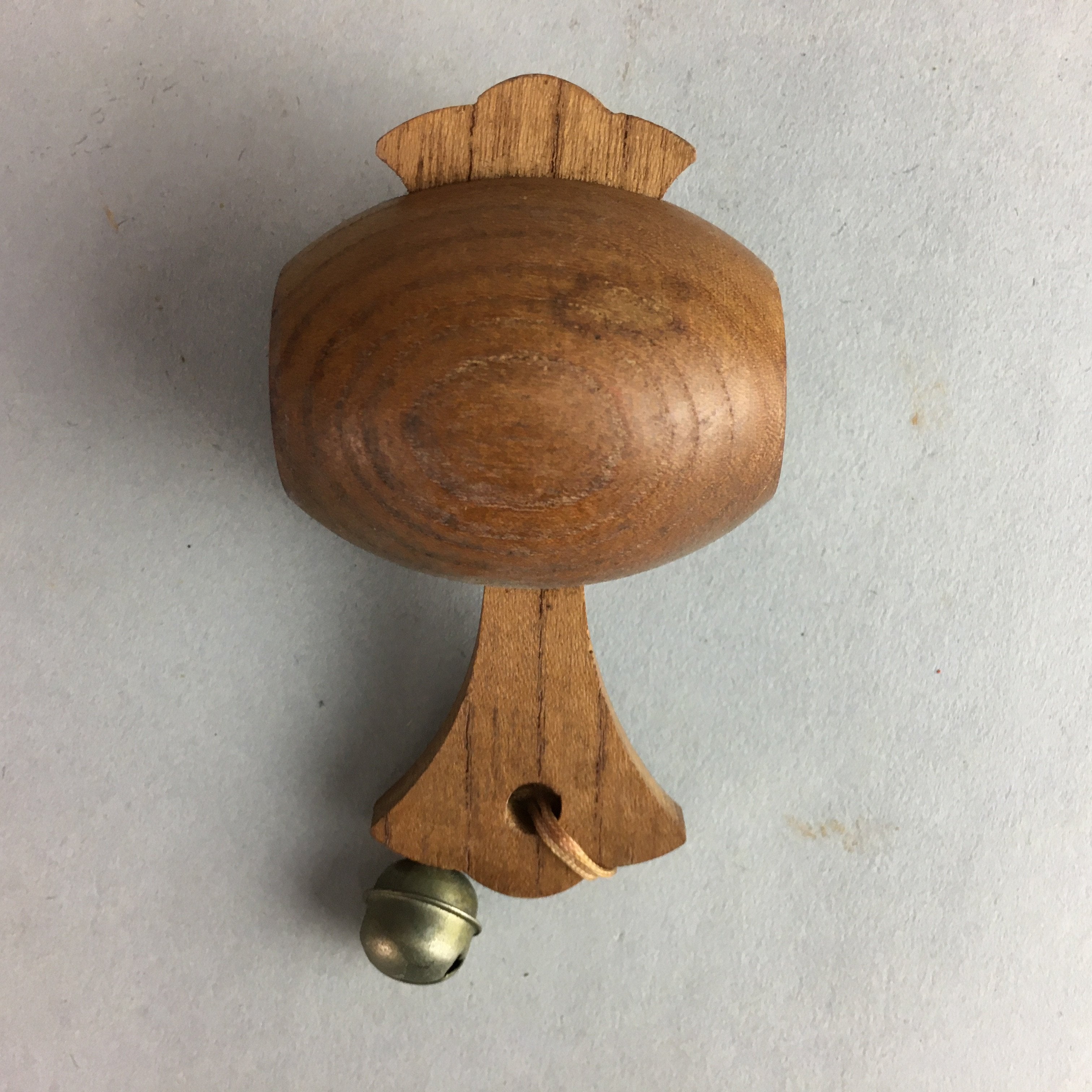 Japanese Wooden Figurine Bell Vtg Lucky Hammer Charm DR302