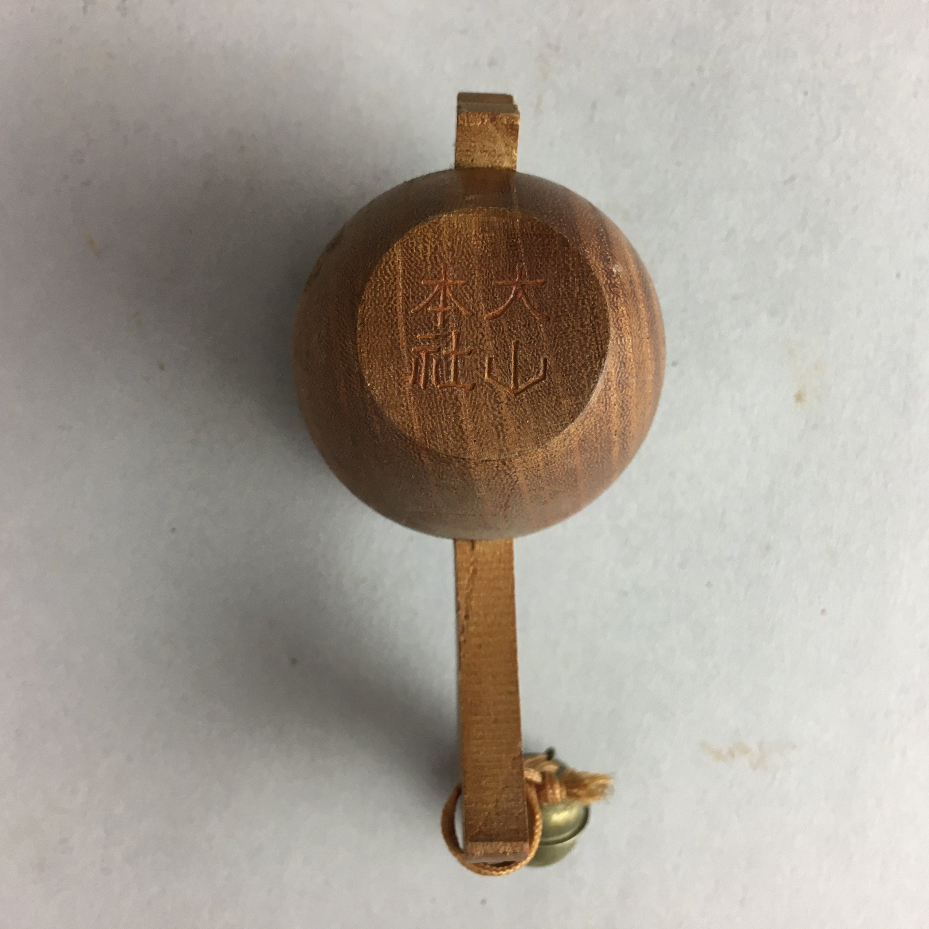 Japanese Wooden Figurine Bell Vtg Lucky Hammer Charm DR302
