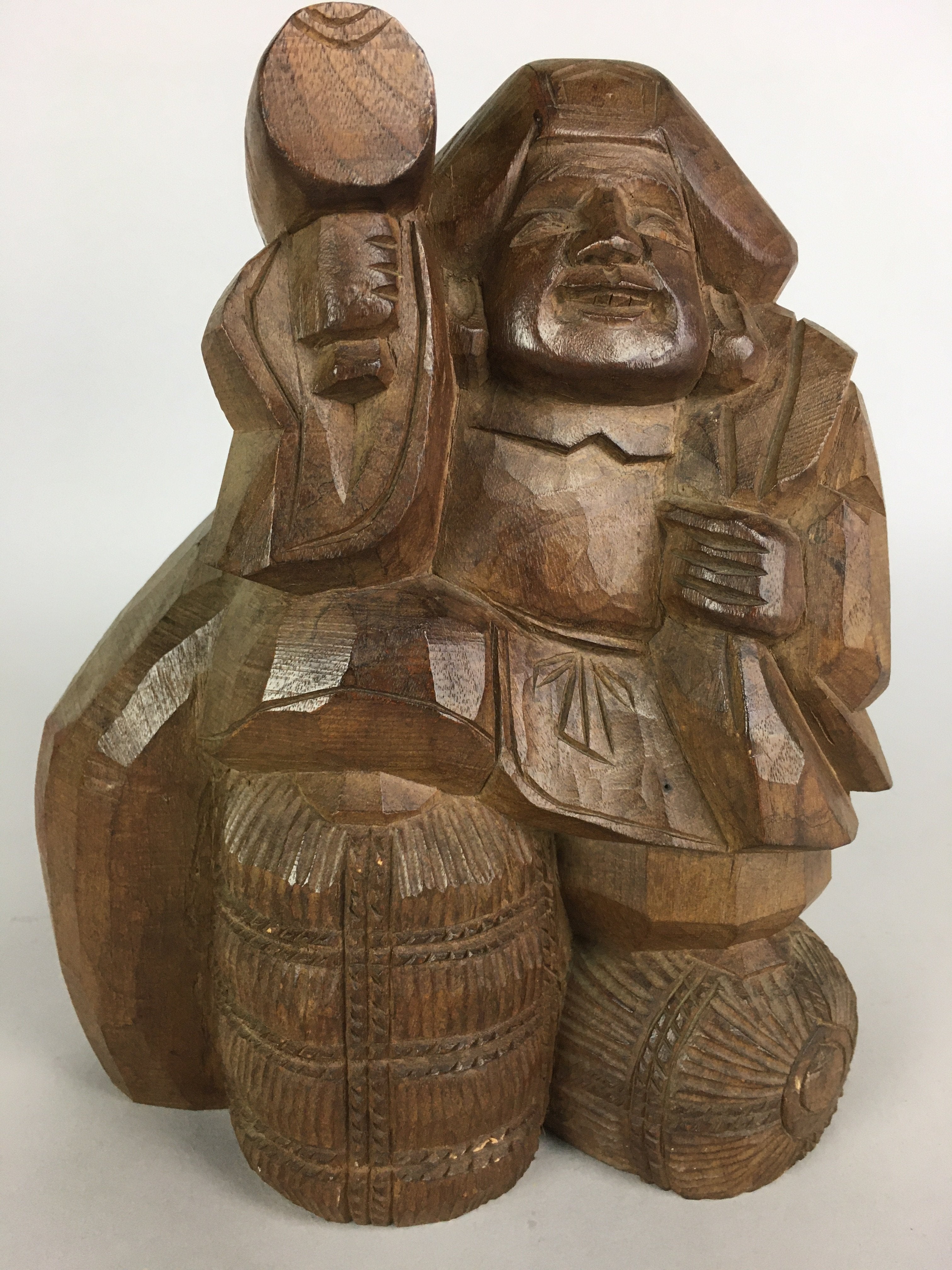Japanese Wooden Figurine Statue Vtg Seven Lucky Gods Daikokuten BD627