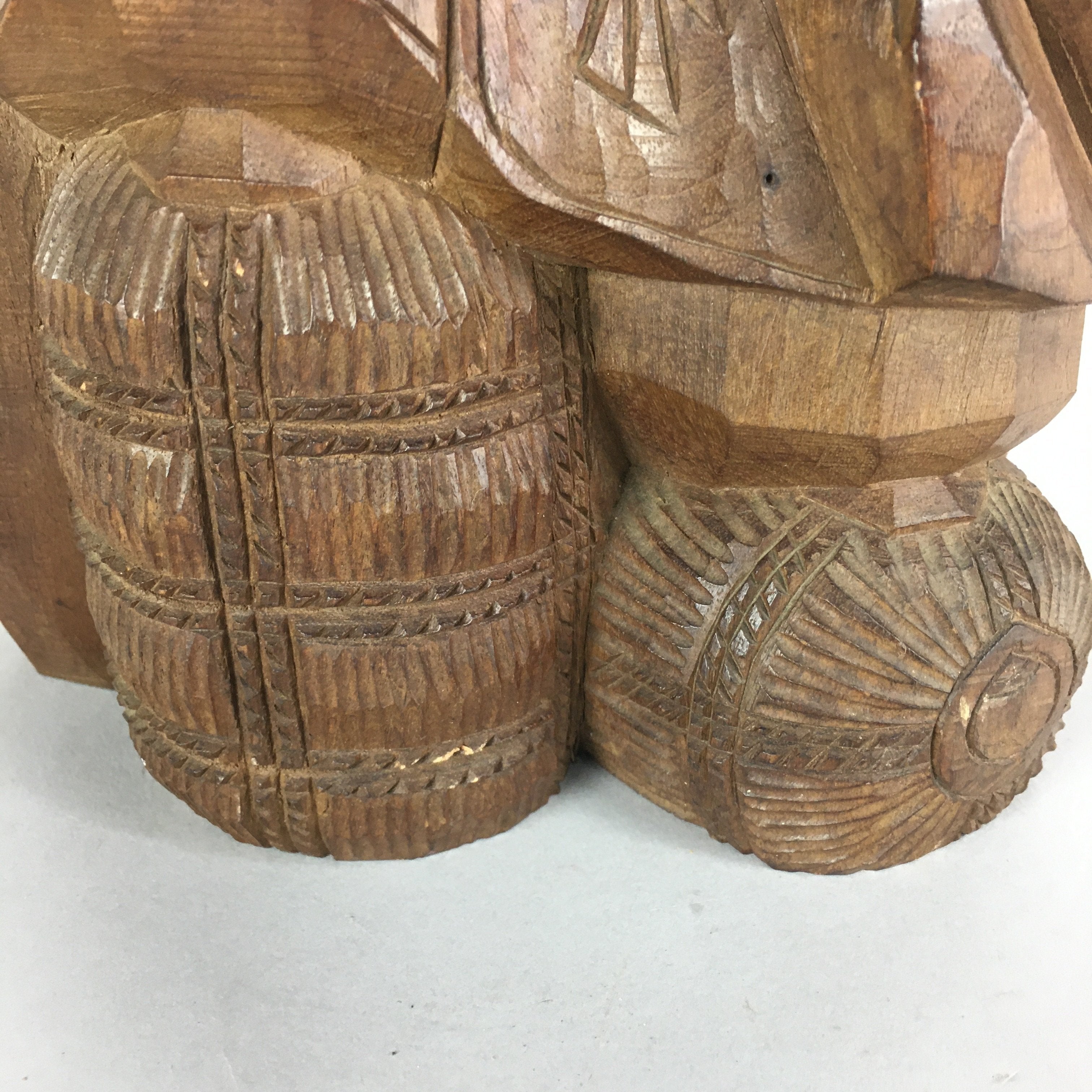 Japanese Wooden Figurine Statue Vtg Seven Lucky Gods Daikokuten BD627