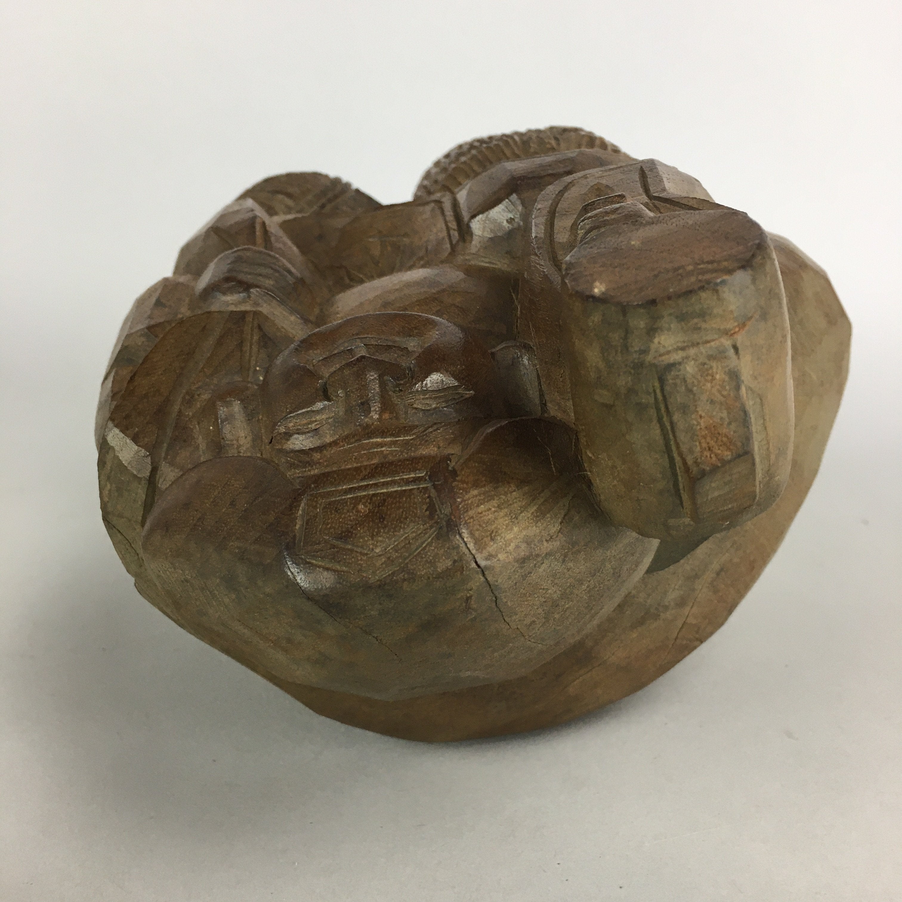 Japanese Wooden Figurine Statue Vtg Seven Lucky Gods Daikokuten BD627