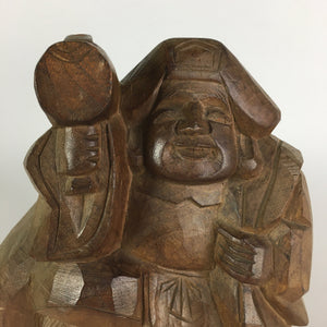 Japanese Wooden Figurine Statue Vtg Seven Lucky Gods Daikokuten BD627