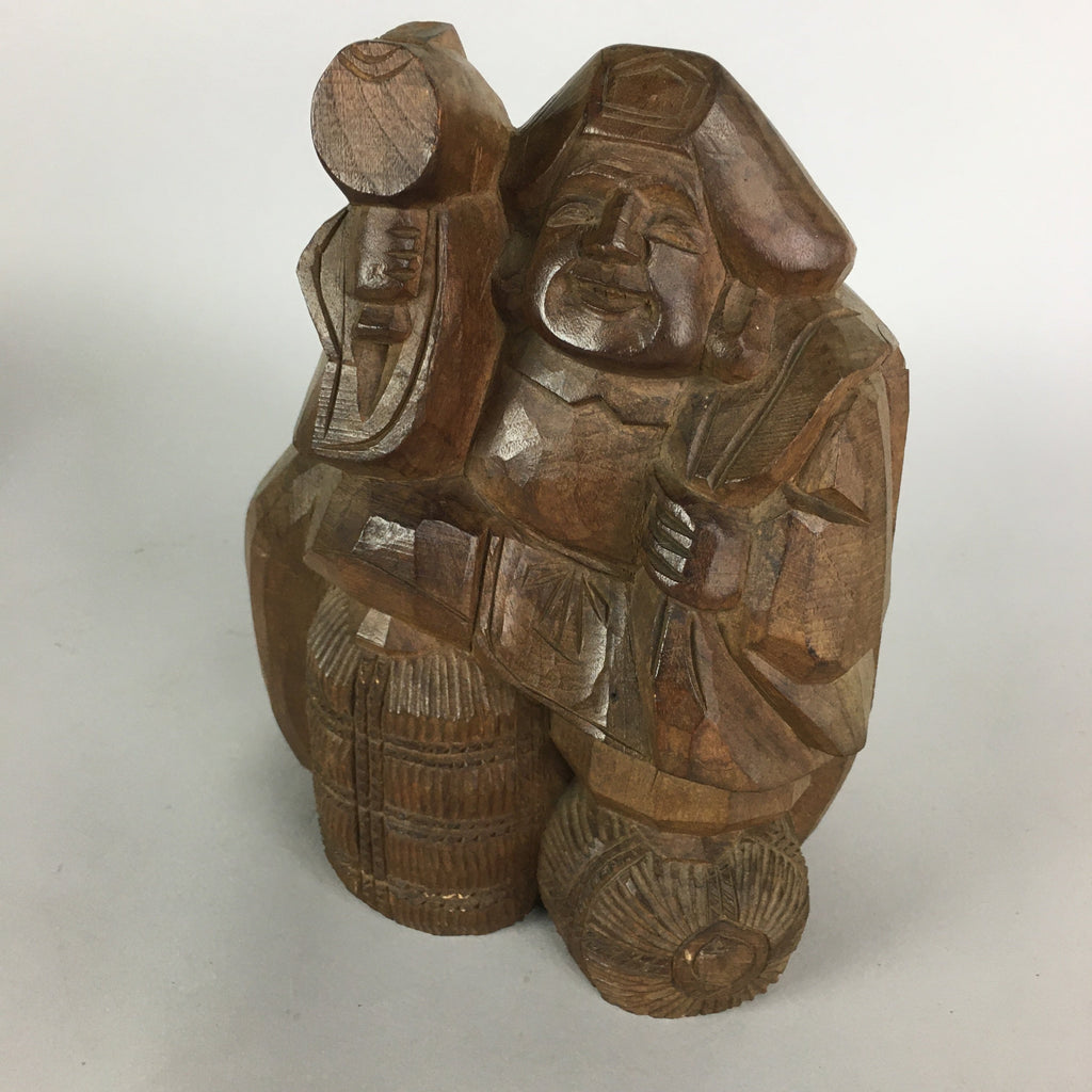 Japanese Wooden Figurine Statue Vtg Seven Lucky Gods Daikokuten BD627