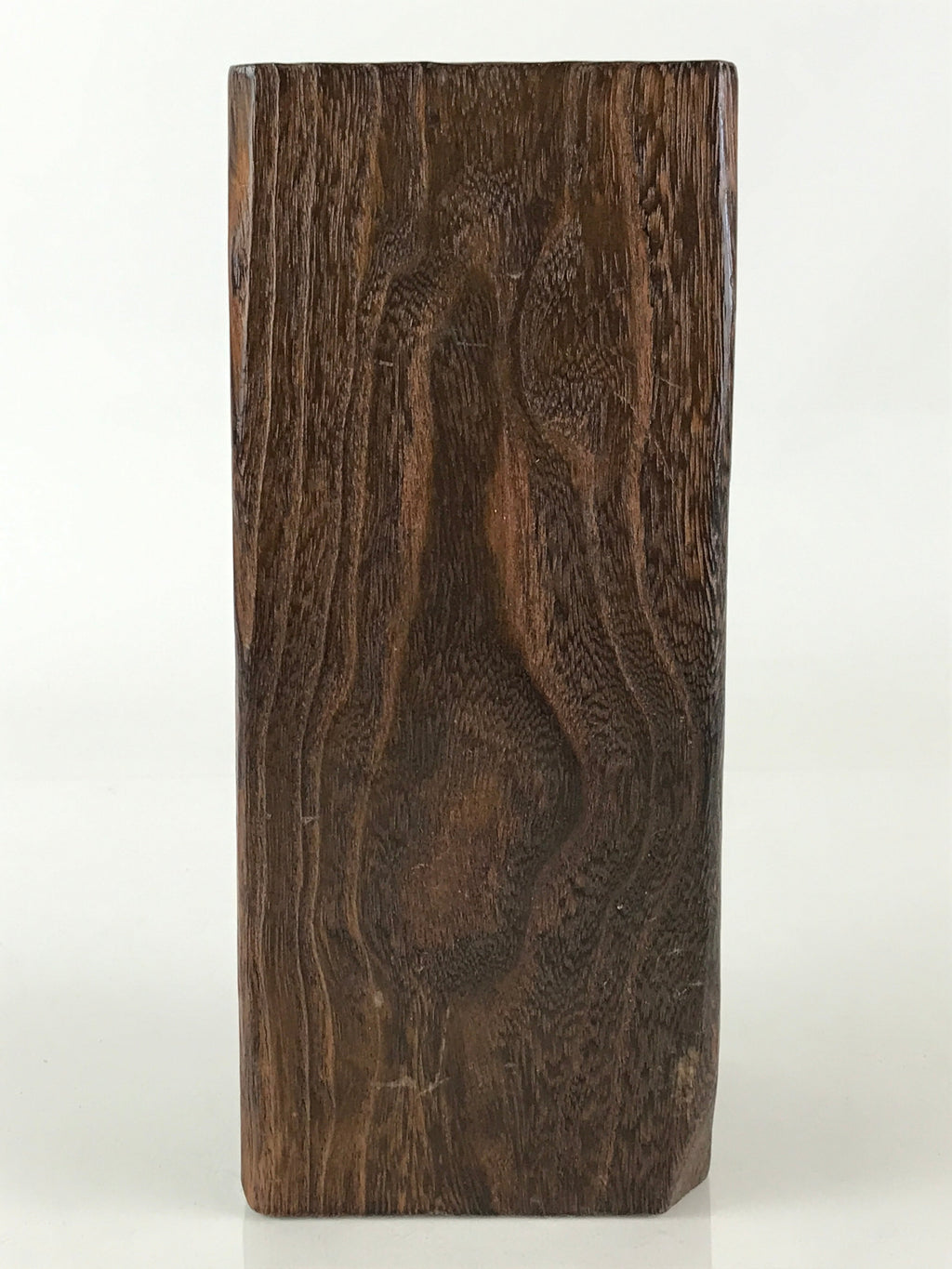 Japanese Wooden Flower Vase Kabin Brown Vtg Ikebana Arrangement Flower FK27