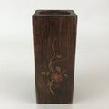 Japanese Wooden Flower Vase Kabin Brown Vtg Ikebana Arrangement Flower FK27