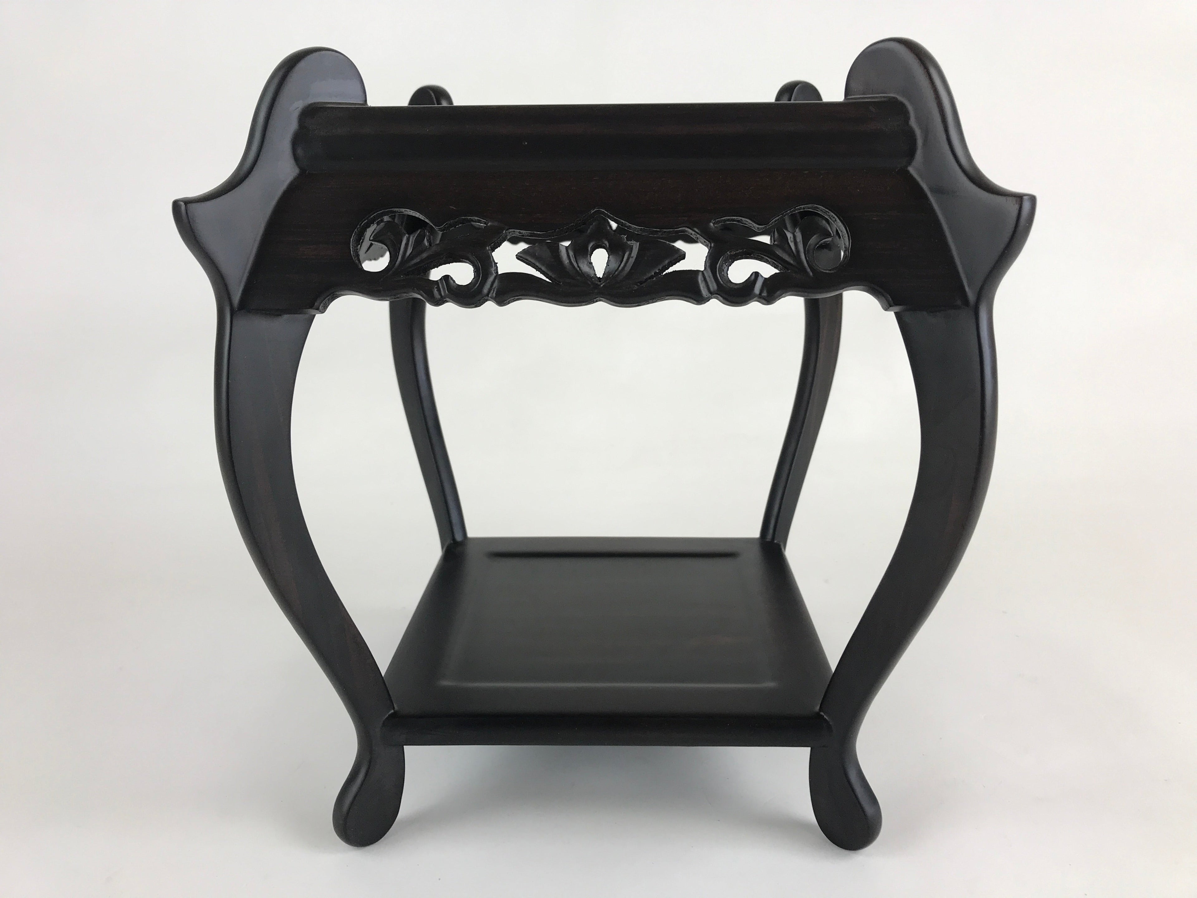 Japanese Wooden Flower Vase Stand Vtg Kadai Board Ikebana Bonsai Brown WT416