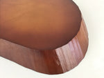 Japanese Wooden Flower Vase Stand Vtg Oval Kadai Board Ikebana Bonsai WT428