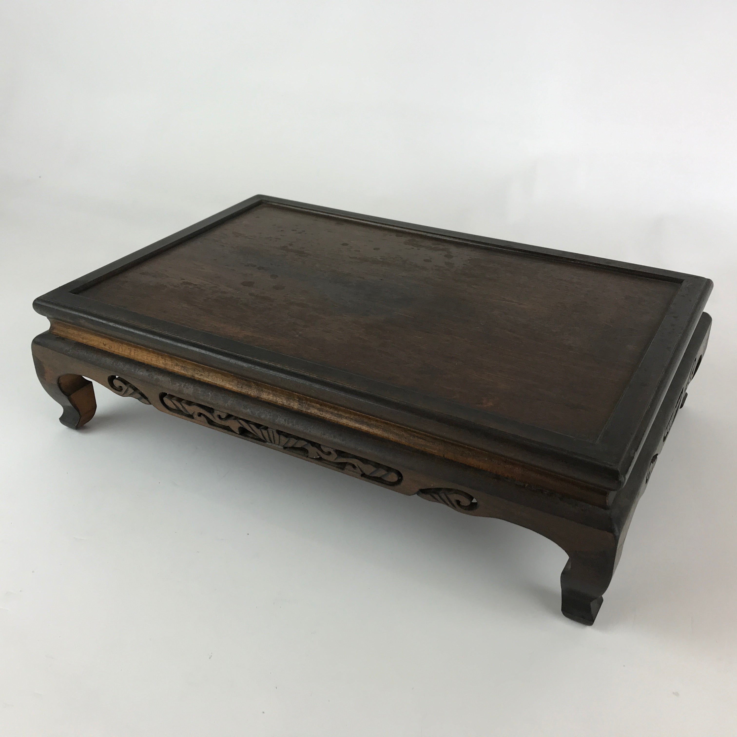 Japanese Wooden Flower Vase Stand Vtg Rectangle Kadai Ikebana Bonsai WT403