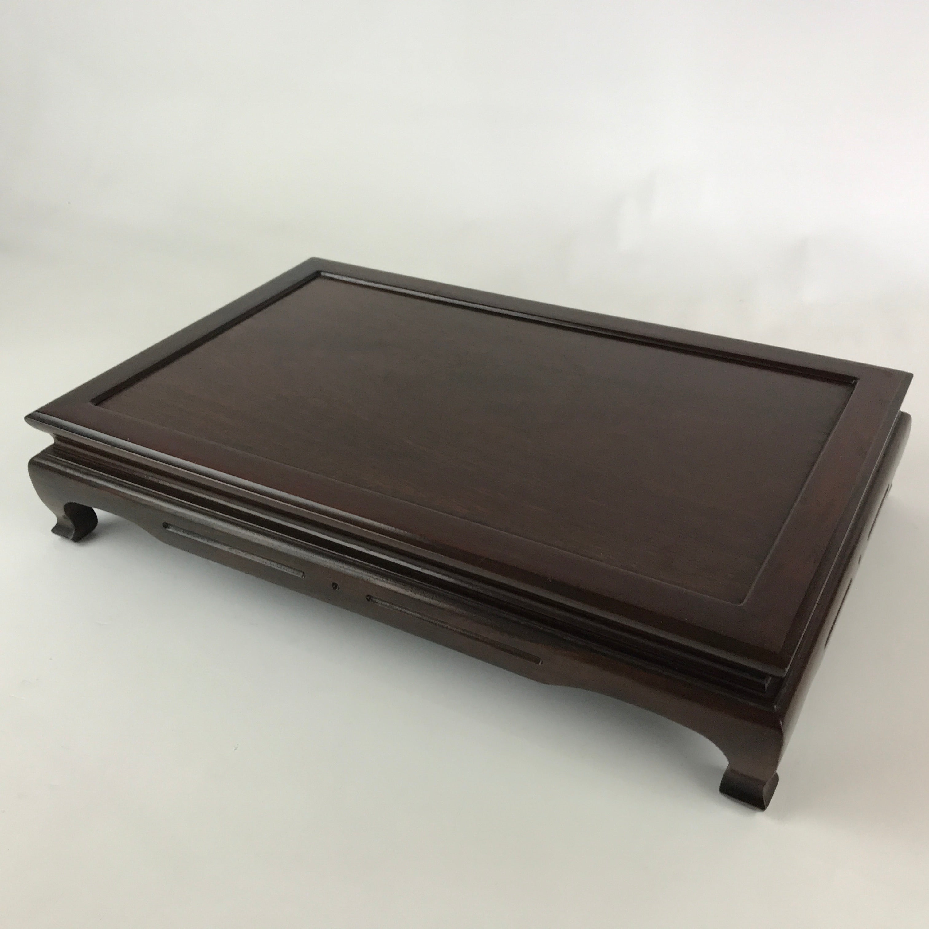 Japanese Wooden Flower Vase Stand Vtg Rectangle Kadai Ikebana Bonsai WT405