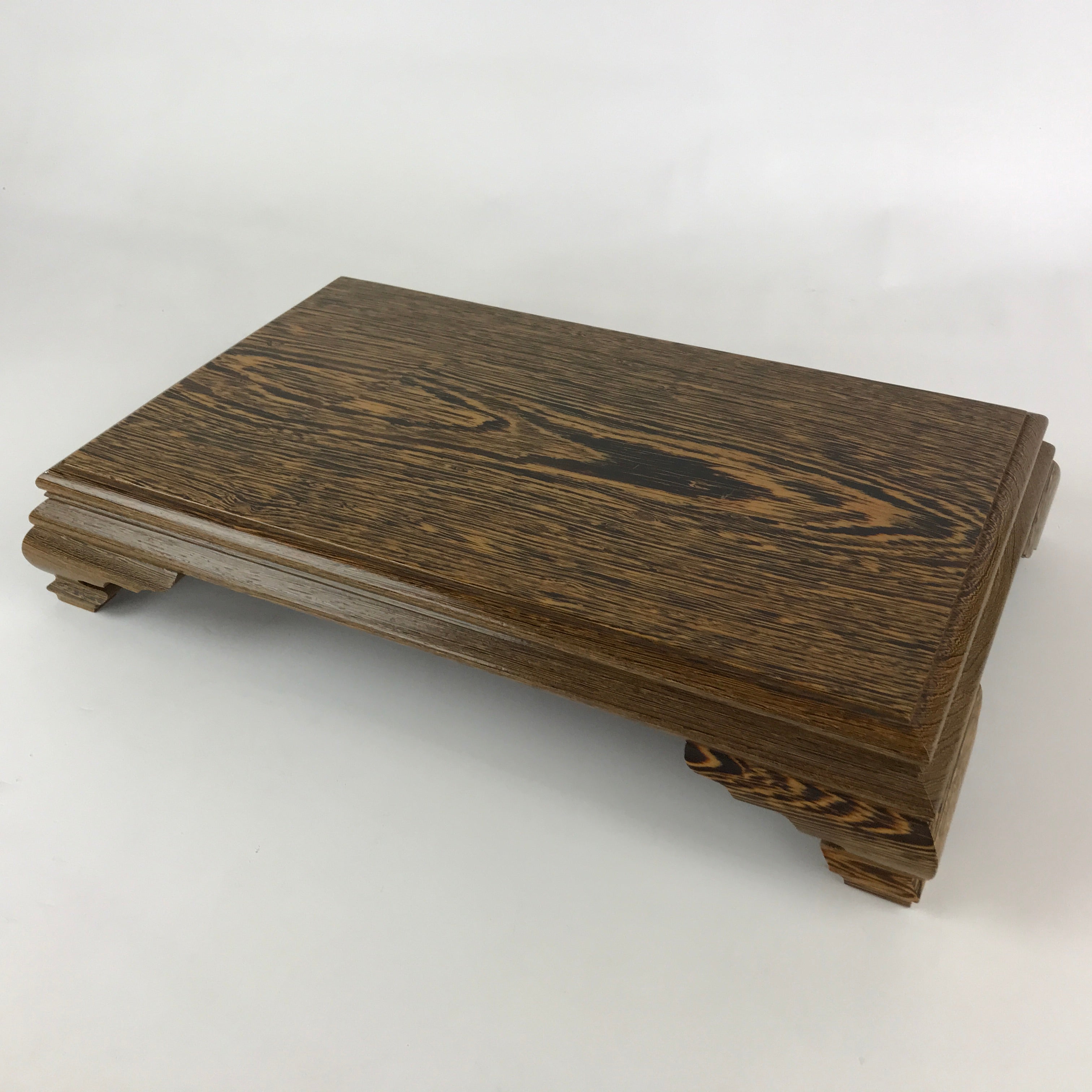 Japanese Wooden Flower Vase Stand Vtg Rectangle Kadai Ikebana Bonsai WT406