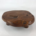 Japanese Wooden Flower Vase Stand Vtg Round Kadai Board Ikebana Bonsai WT397