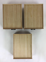 Japanese Wooden Folding Table Vtg Low desk 3 Drawers Sliding Brown T308