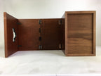 Japanese Wooden Folding Table Vtg Low desk 3 Drawers Sliding Brown T308