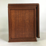 Japanese Wooden Folding Table Vtg Low desk 3 Drawers Sliding Brown T308