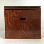 Japanese Wooden Folding Table Vtg Low desk 3 Drawers Sliding Brown T308