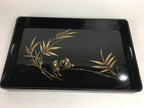 Japanese Wooden Handmade Lacquered Tray Obon Vtg Nurimono Black UR531