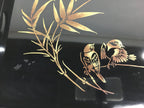 Japanese Wooden Handmade Lacquered Tray Obon Vtg Nurimono Black UR531