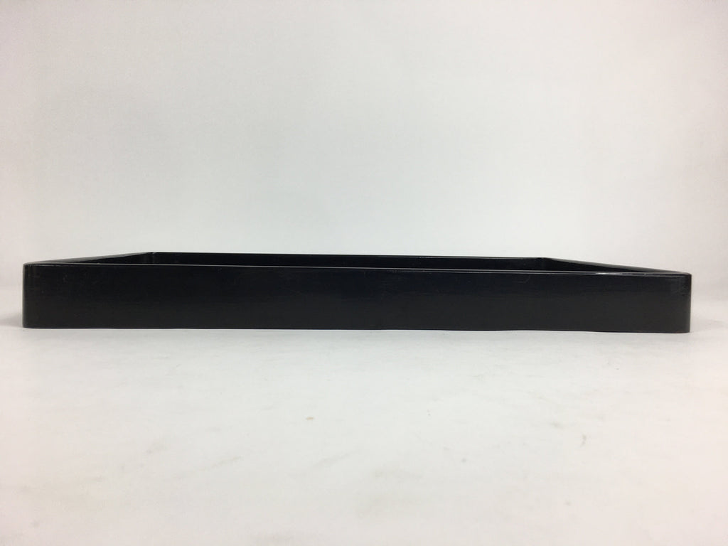 Japanese Wooden Handmade Lacquered Tray Obon Vtg Nurimono Black UR531