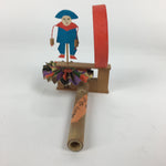 Japanese Wooden Handmade Traditional Toy Vtg Whistle Drum Denden-Daiko JK242