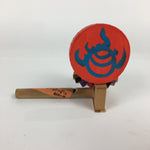 Japanese Wooden Handmade Traditional Toy Vtg Whistle Drum Denden-Daiko JK242