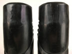 Japanese Wooden Hokkaido Statue Ainu Nipopo 2pc Set Vtg Okimono Black AB94