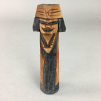 Japanese Wooden Hokkaido Statue Ainu Nipopo Vtg Okimono Brown KF330