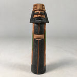 Japanese Wooden Hokkaido Statue Ainu Nipopo Vtg Okimono Brown KF411